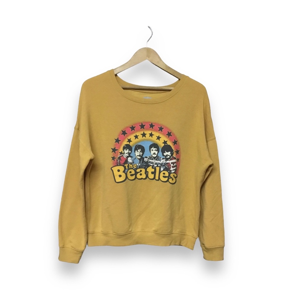 The Beatles Mustard Yellow Gold Crewneck Sweatshirt Medium